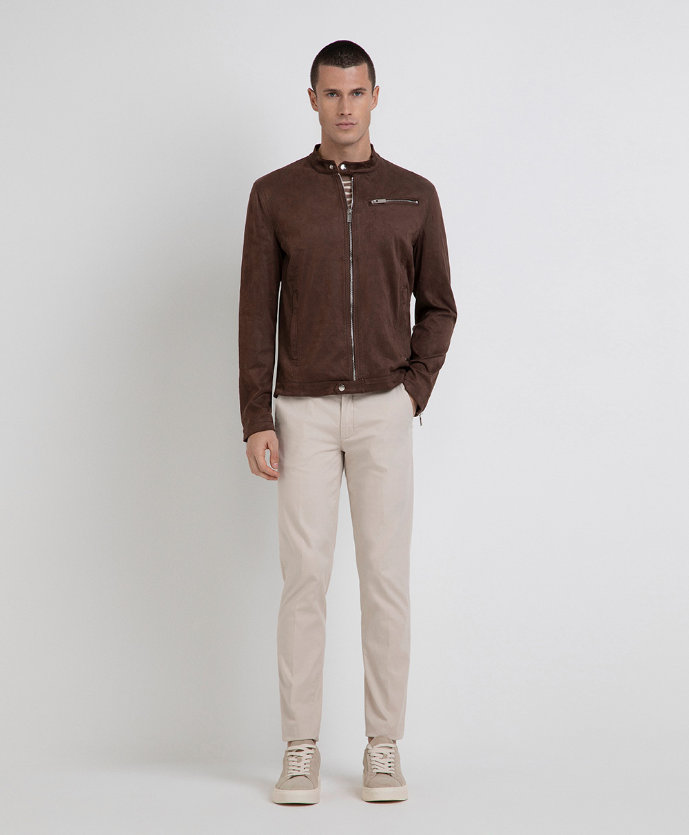 Markup Uomo Giacche & Giubbotti Biker effetto camoscio