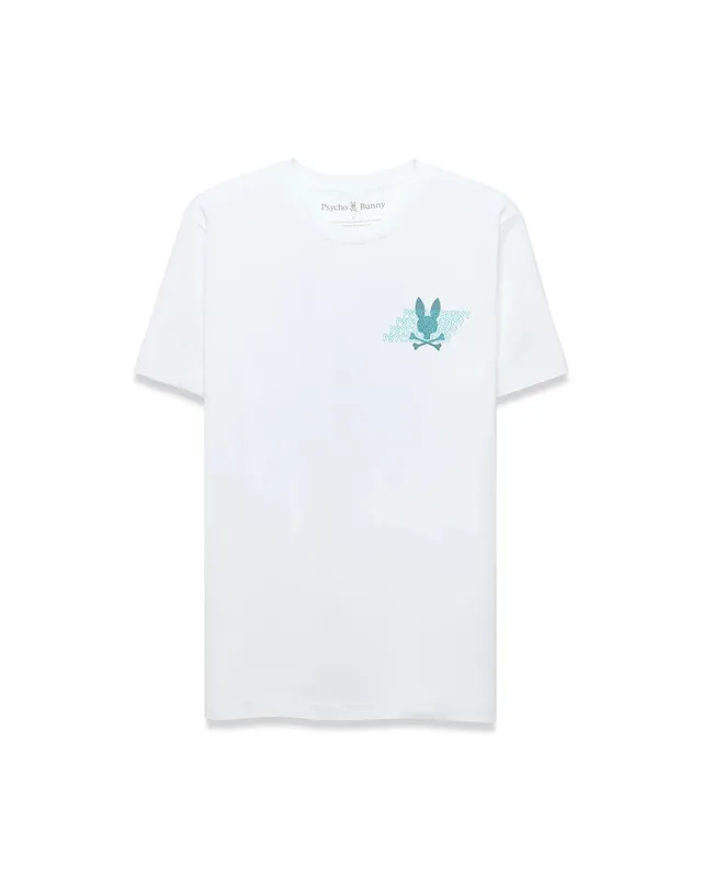 Psycho Bunny Men's Tees Maurice Back Graphic Tee t-shirt bianca Pima
