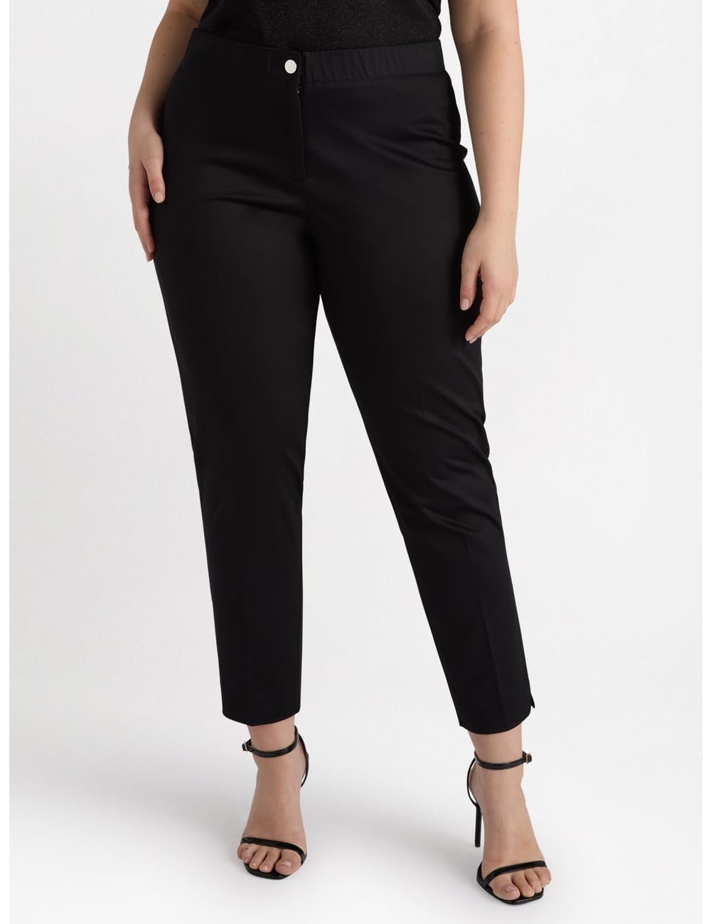 Fiorella Rubino Pantaloni Pantaloni in Cotone Curvy Size cotone con elastico dietro