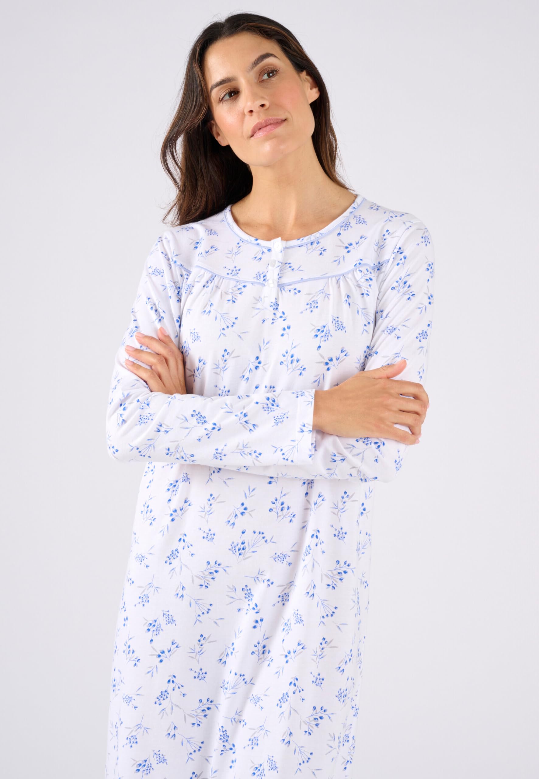 Damart Homewear Camicia da Notte Maglia Puro Cotone Jersey donna