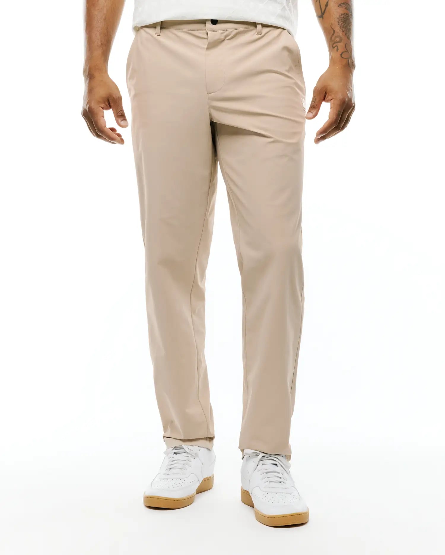 Psycho Bunny Men's Pants Edward 10K pantaloni tapered beige elasticizzati