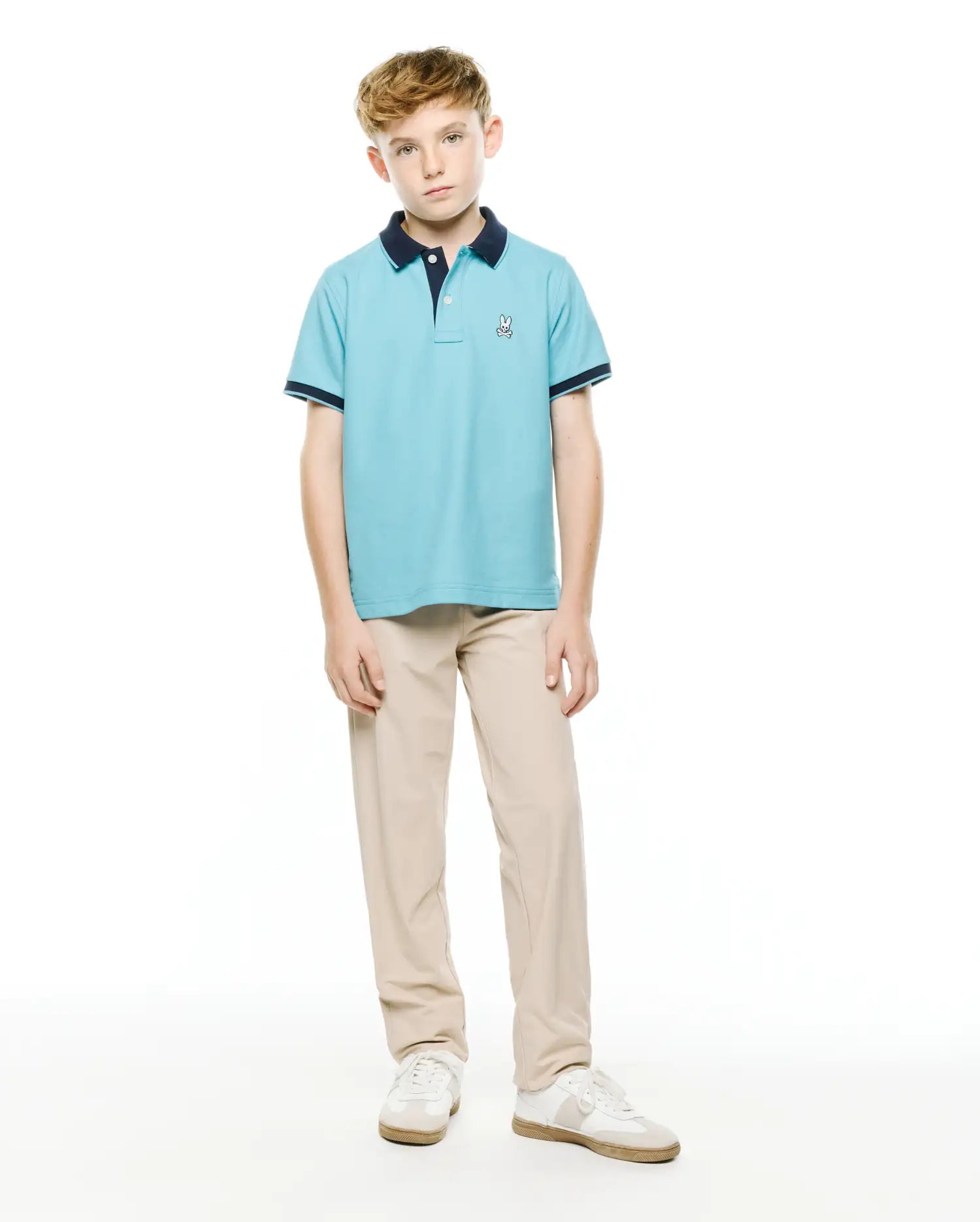 Psycho Bunny Kids Polo Shirts KIDS' KLAUS PIQUE POLO KT0100150 polo blu in Pima