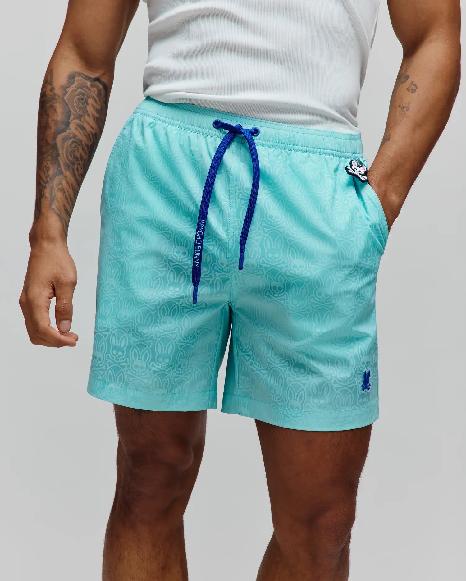 Psycho Bunny Men's Swimwear Samos costume da bagno 6" Antigua Sand idroreattivo