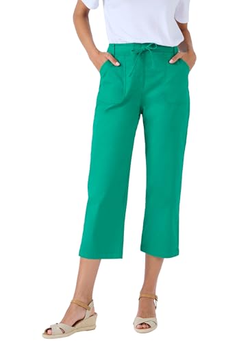 Damart Prêt-à-porter pantaloni donna cotone elasticizzato verdi 40