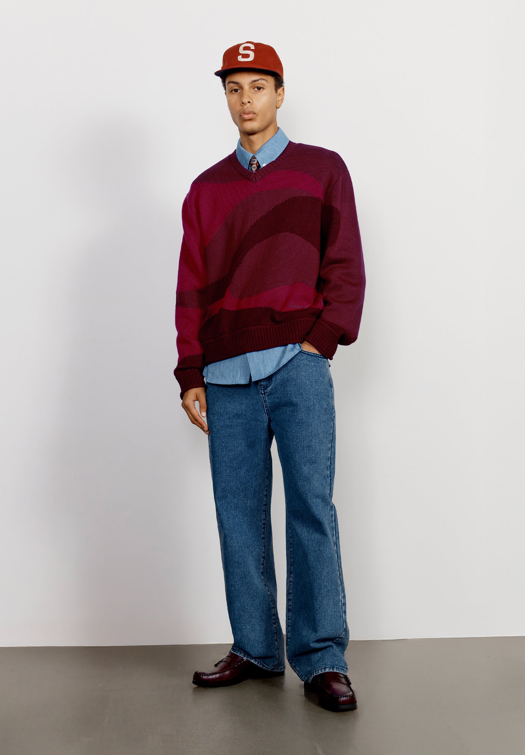 House Of Sunny Women's Knitwear The Red Landscape maglia girocollo