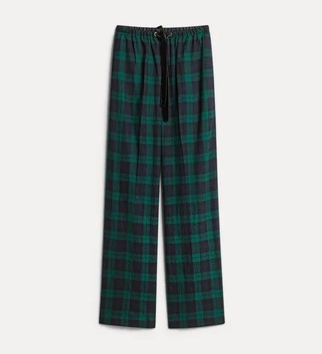 Forte pantaloni “Highland Tartan” pantaloni verdi in lana vergine