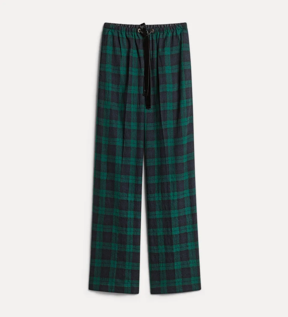 Forte pantaloni “Highland Tartan” pantaloni verdi in lana vergine