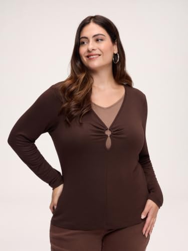 Fiorella Rubino Top e t-shirt T-Shirt bimaterica XS Plus scollo a V