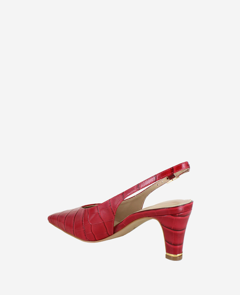 Kenneth Cole Reaction Meilani Embossed Croco Point Toe Slingback scarpe rosse 5