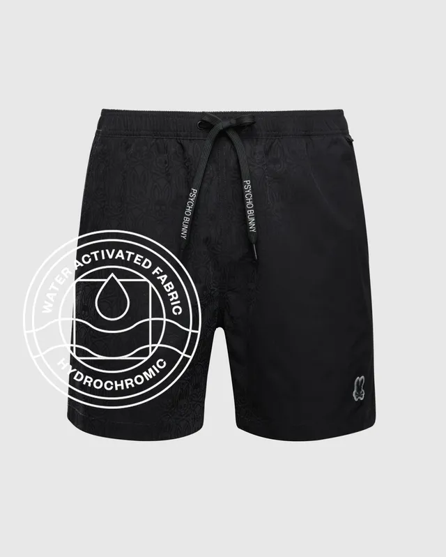 Psycho Bunny Men's Swimwear Samos costume da bagno nero 6" idroreattivo