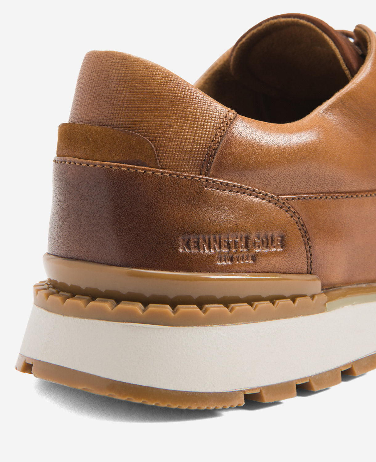 Kenneth Cole Reaction Shoes Kev Leather Lace-Up with TECHNI-COLE scarpe cognac