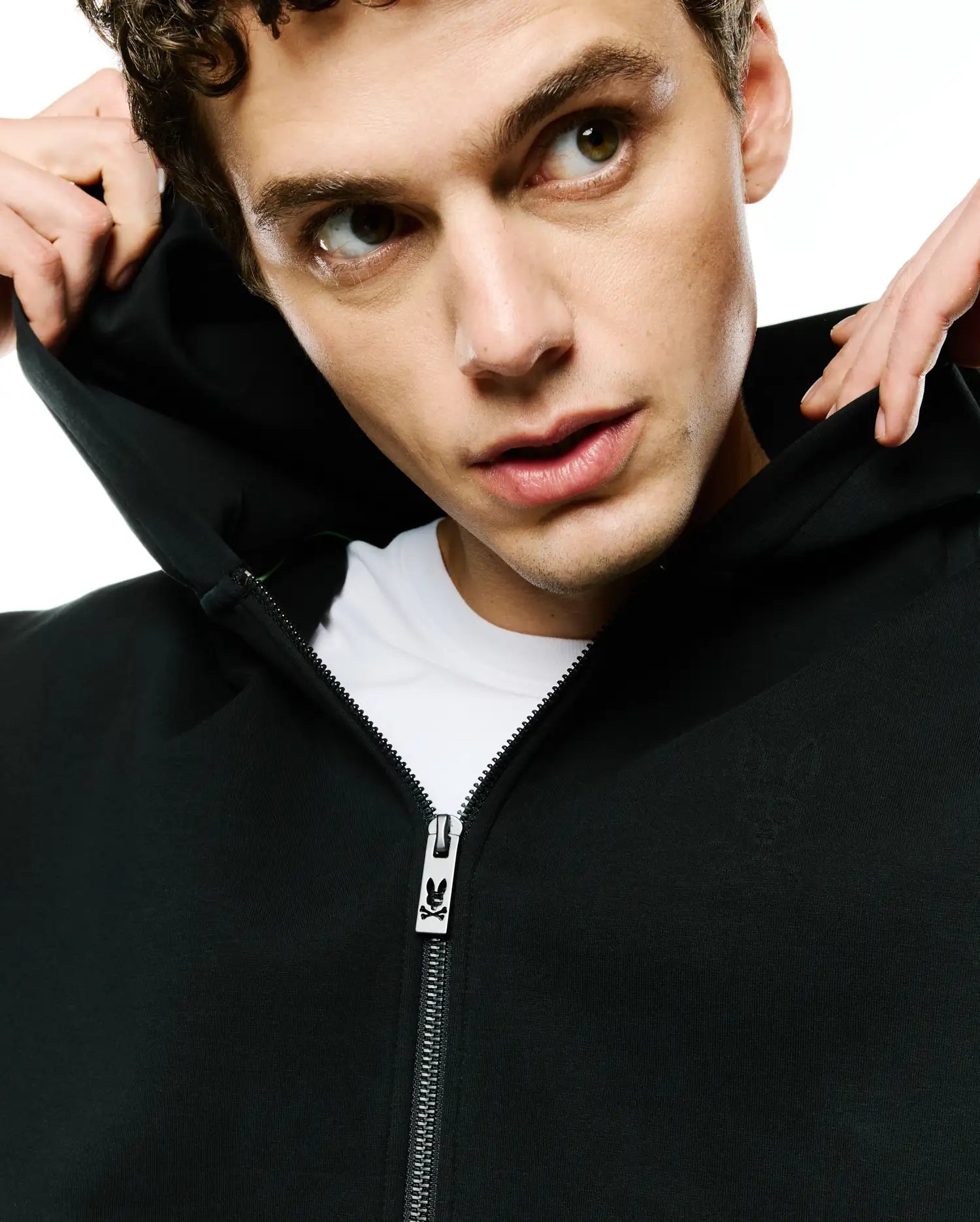 Psycho Bunny Men's Sweatshirts & Hoodies Jonathan Zip Hoodie felpa nera