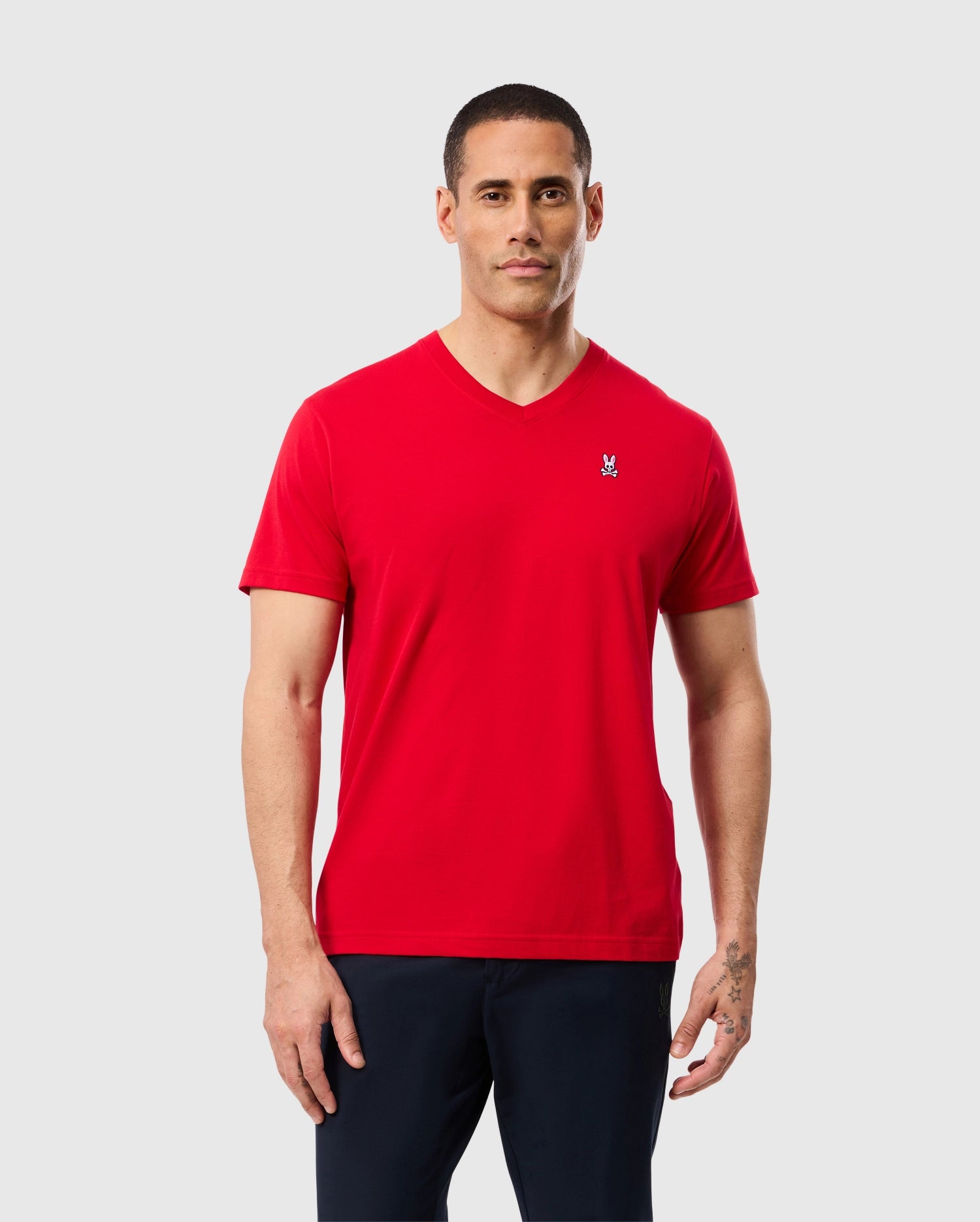 Psycho Bunny Men's Tees B6U100CRPC t-shirt scollo a V 620 Brilliant Red