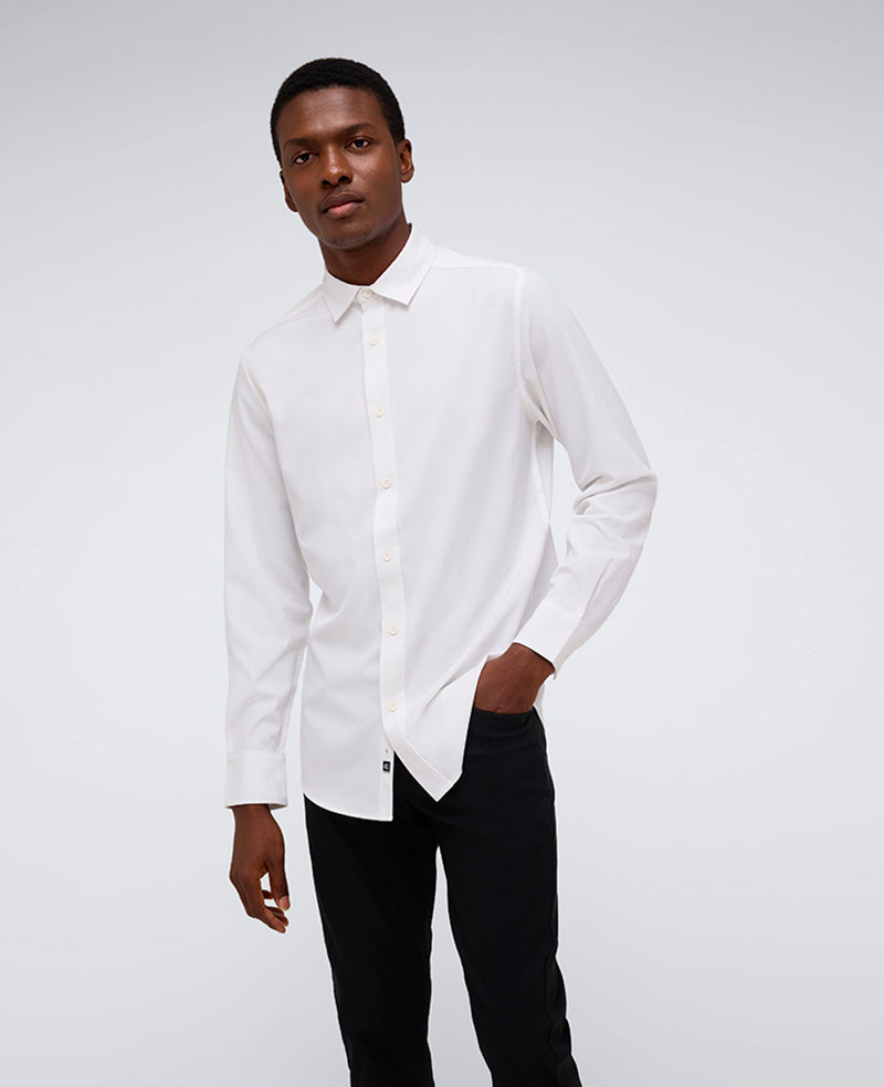 Kenneth Cole Reaction Performance Slim Fit Button Down Shirt camicia bianca