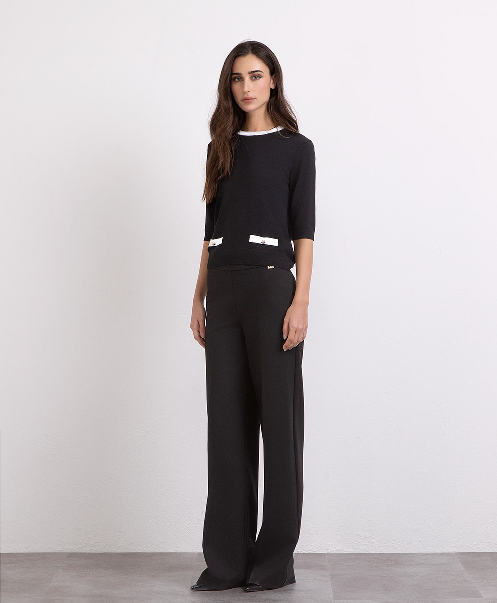 Markup Donna Maglieria Girocollo in viscosa con bottoni maglia