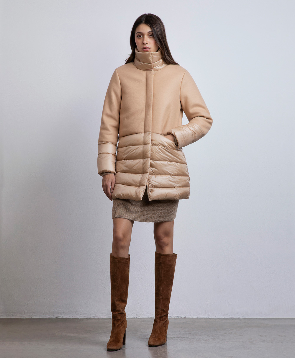 Markup Donna Giacche & Giubbotti Giubbino lungo panno e nylon giubbino lungo