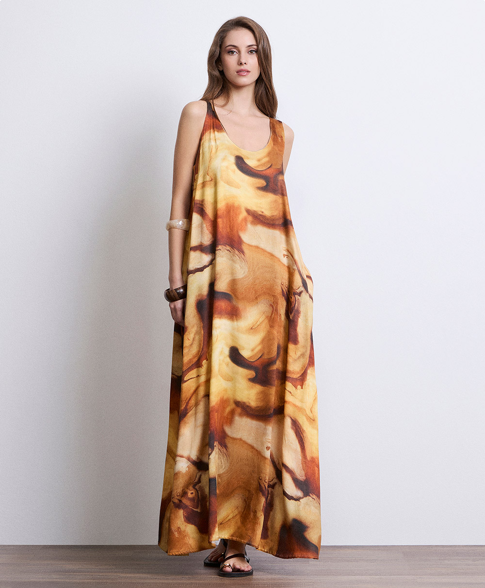 Markup Donna Vestiti Abito in raso stampato
