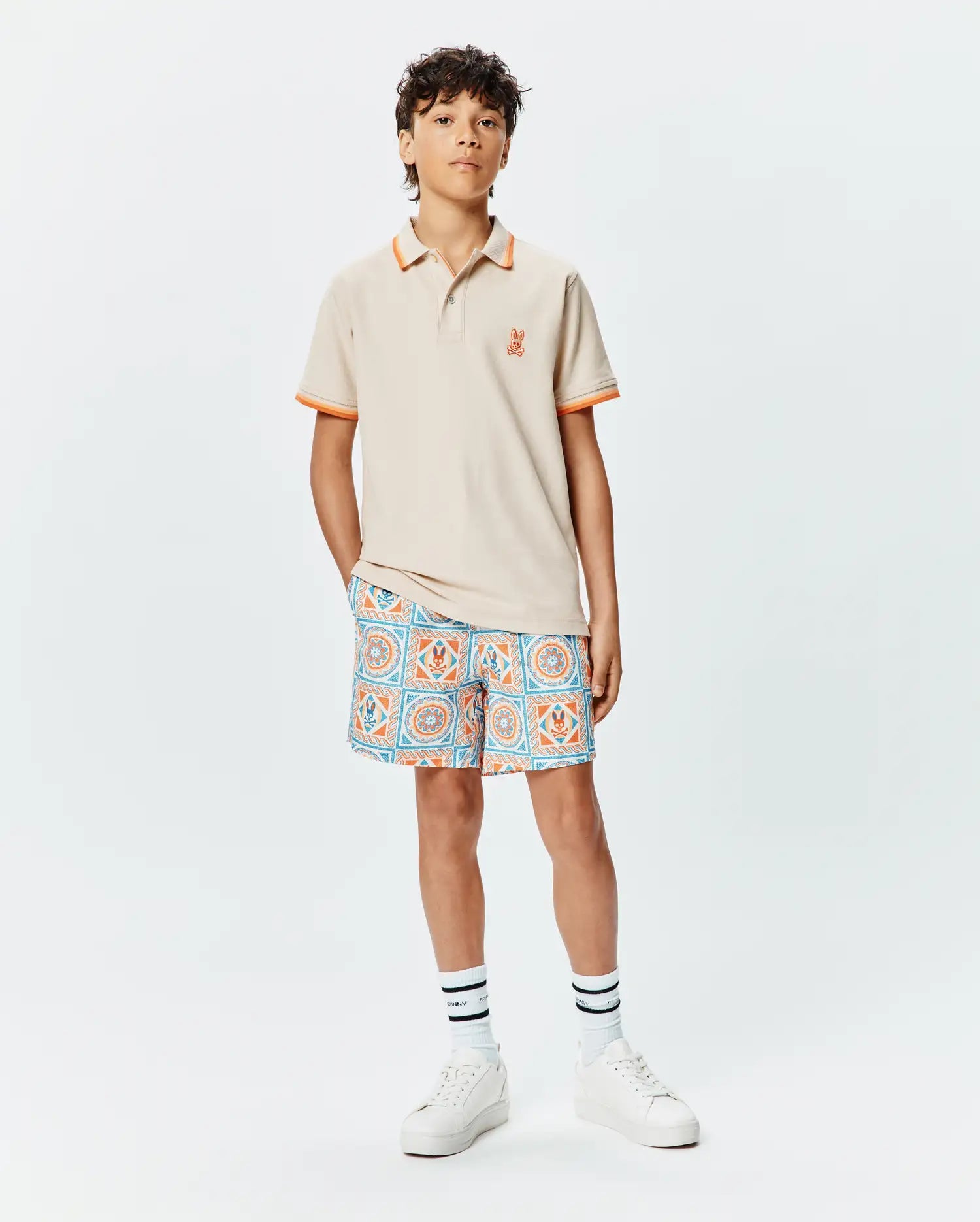 Psycho Bunny Kids Polo Shirts KIDS HOLDEN PIQUE POLO polo beige 254 cotone Pima