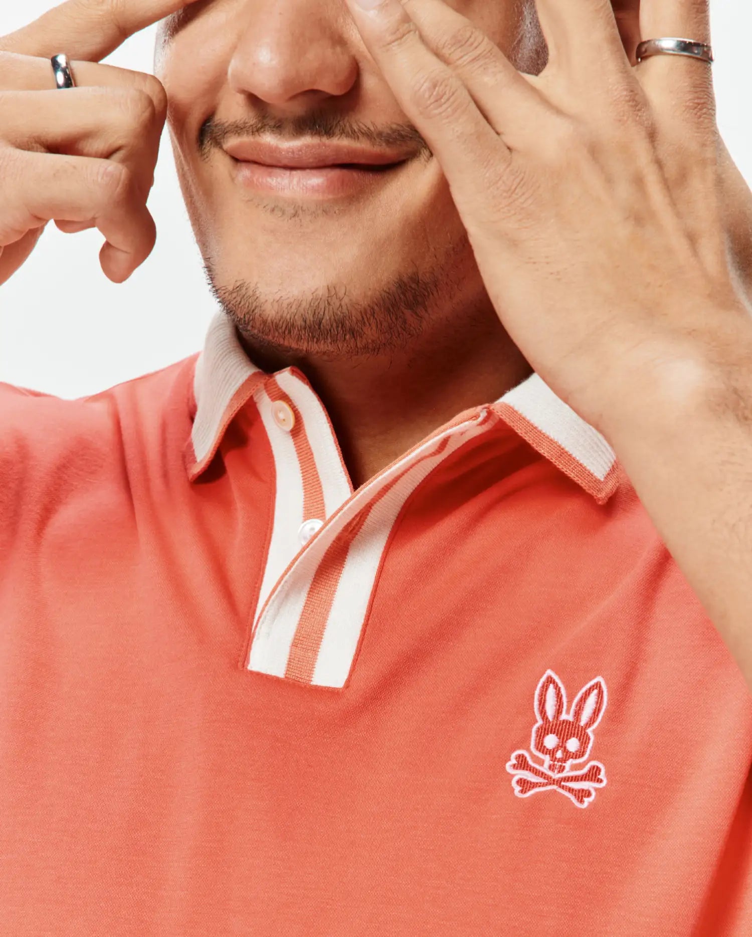 Psycho Bunny Men's Polos Ridley Performance Pique Polo arancione