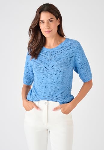 Damart Prêt-à-porter Maglione Maglia traforata Maniche Gomiti maglione 38-40 cotone