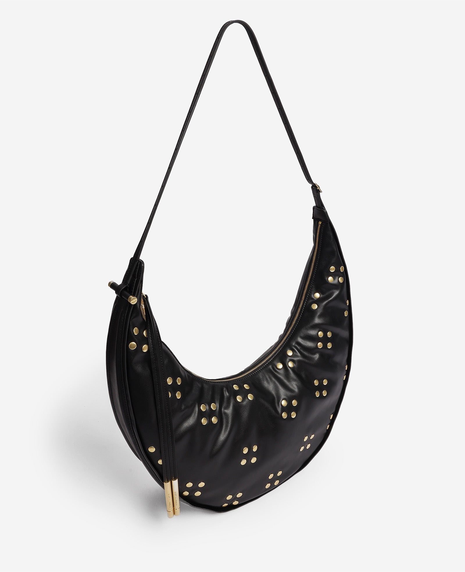 Kenneth Cole Reaction Bags Floral Stud Large Banana Hobo borsa nera