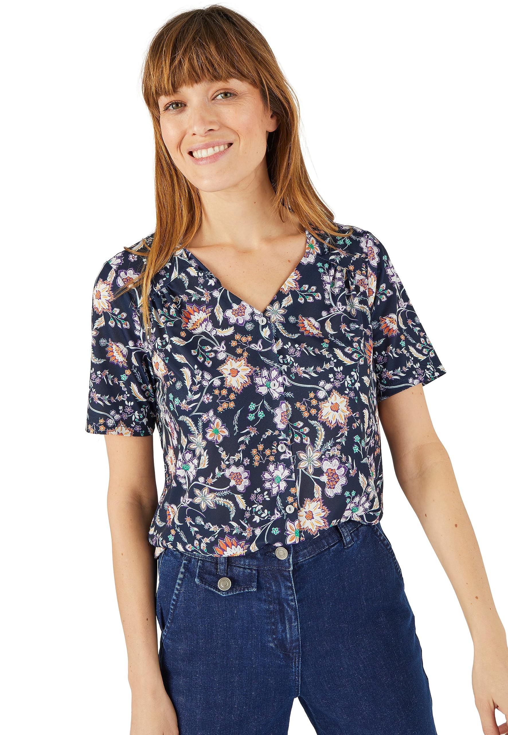 Damart Prêt-à-porter Maglietta a maniche corte stampata floreale Verde Aqua Fiorito 38 jersey