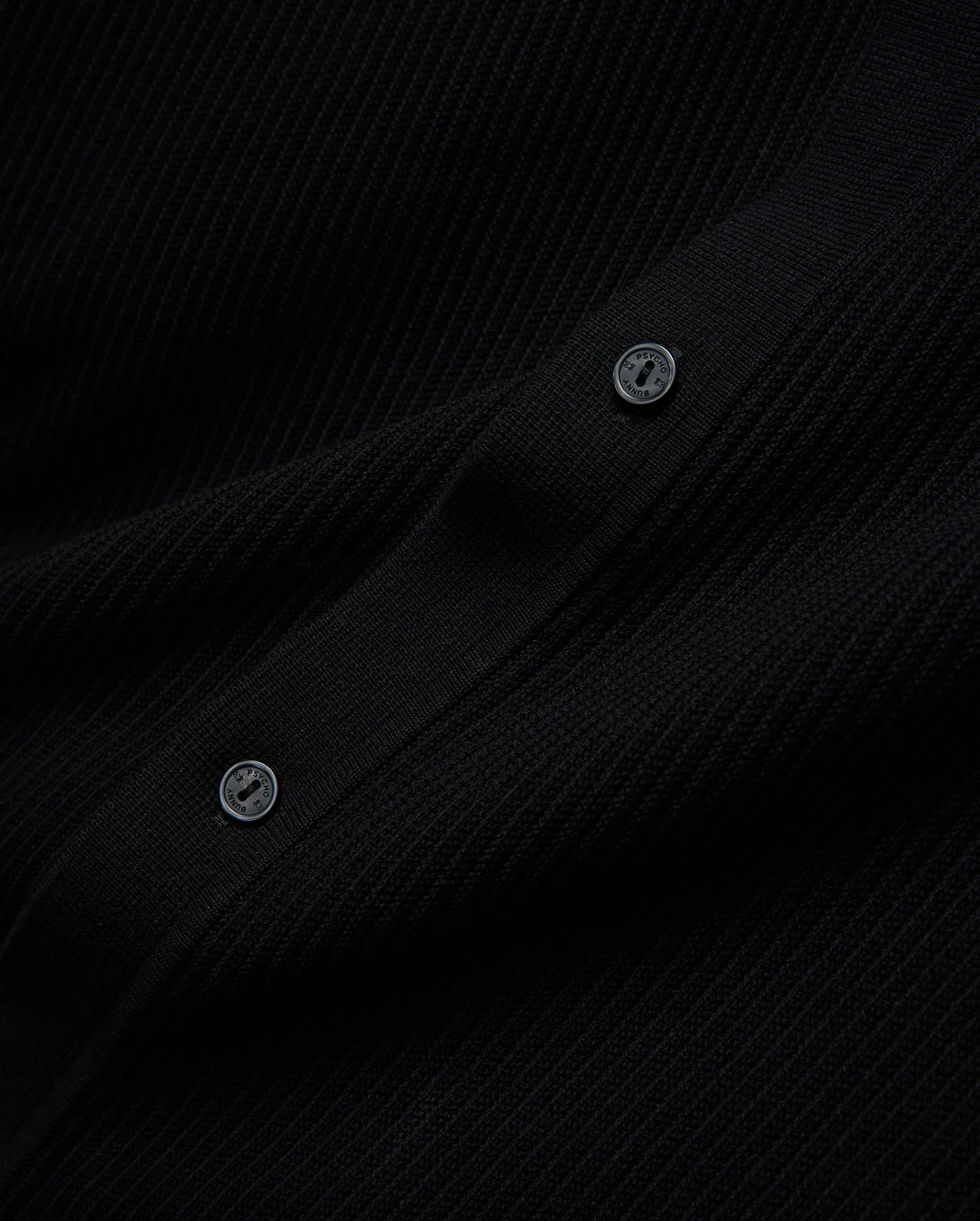 Psycho Bunny Men's Shirts MENS YANN KNIT CAMP SHIRT - MT0300171 camicia nera