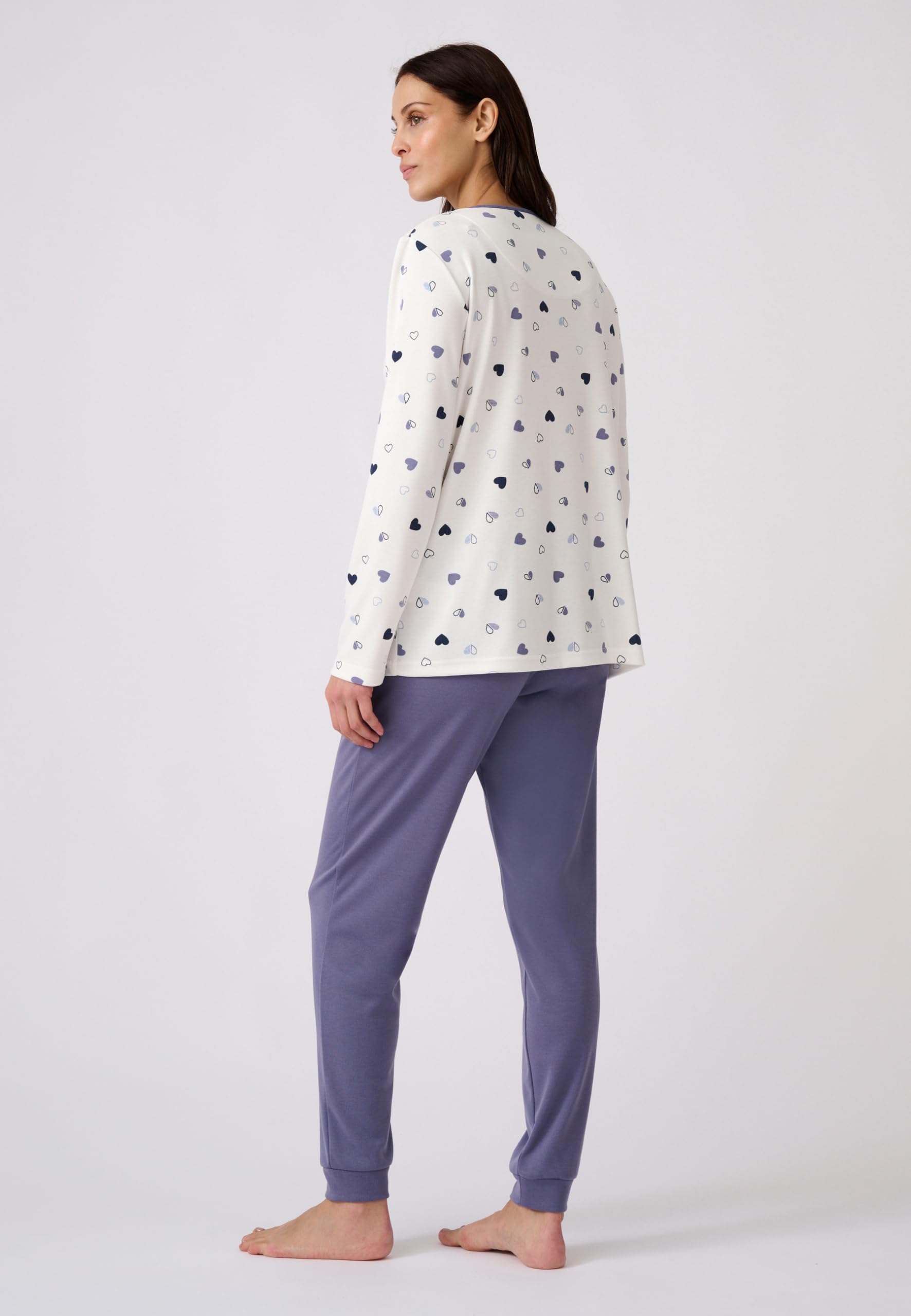 Damart Homewear Thermolactyl Pigiama donna bianco rosa stampato caldo