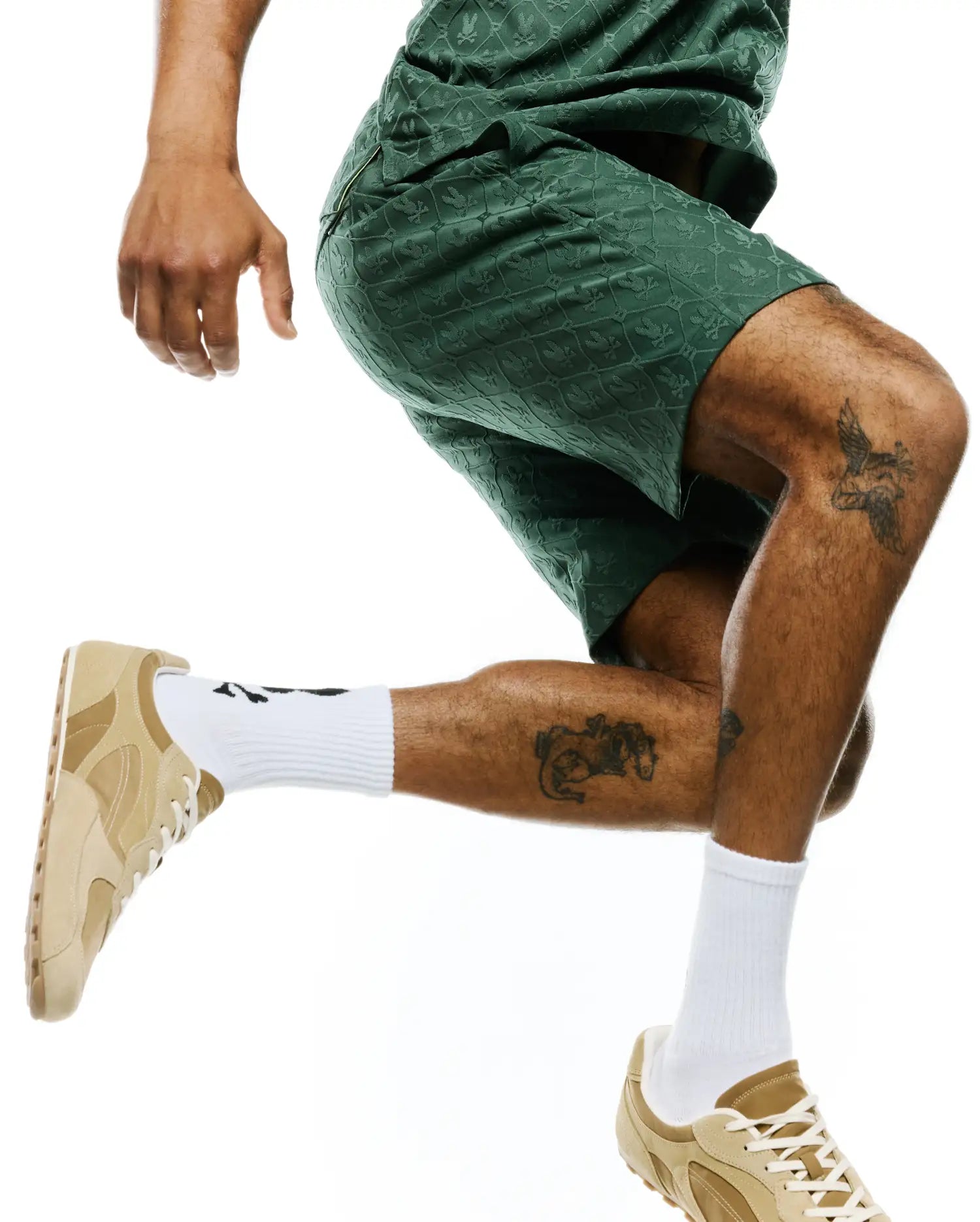 Psycho Bunny Men's Shorts Garry Jacquard Sweatshorts 8" shorts verdi XXS-XXXL regular