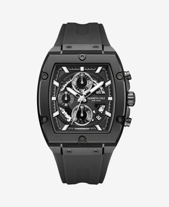 Kenneth Cole Reaction Watches Chronograph Sport Silicone Watch orologio nero silicone