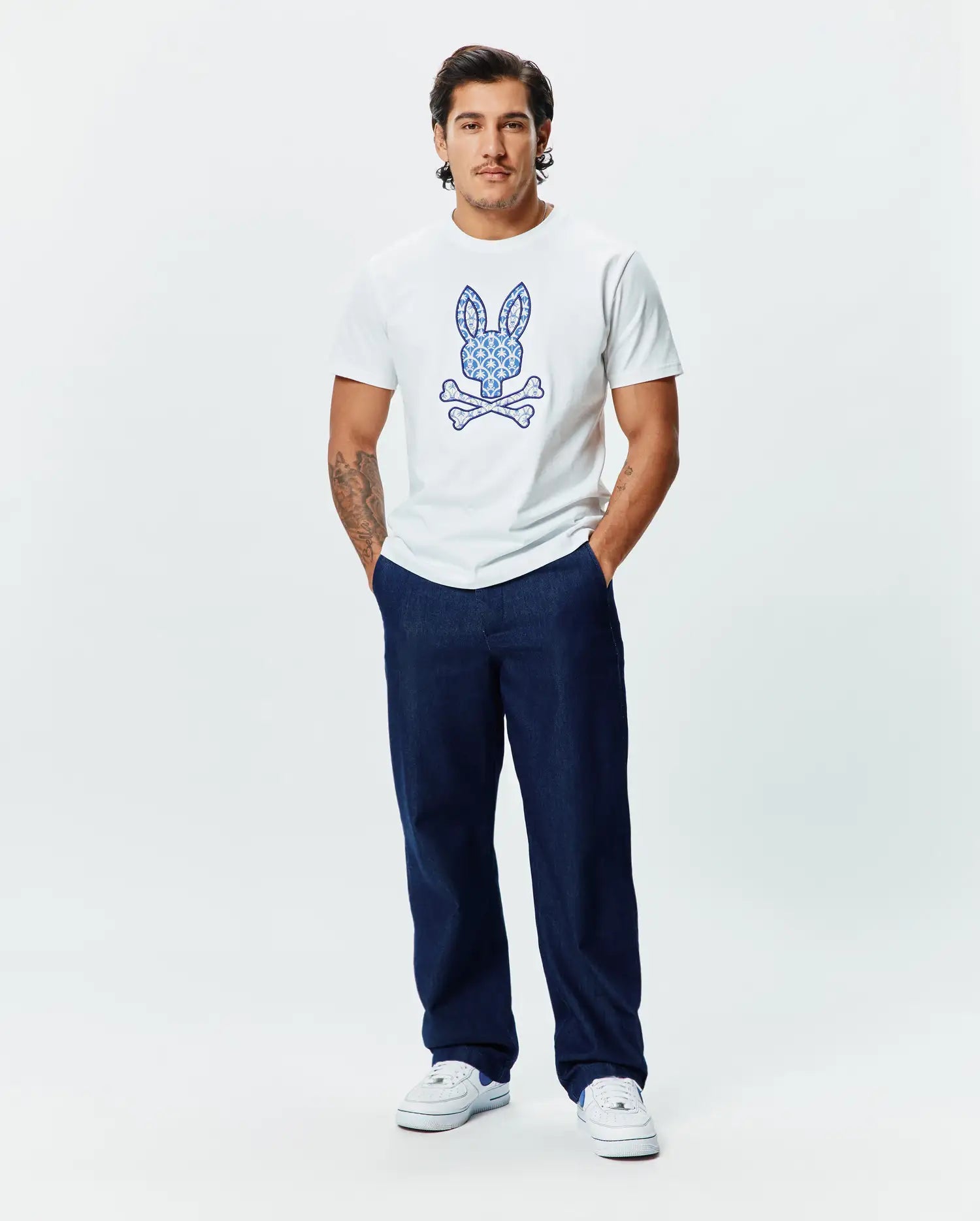 Psycho Bunny Men's Tees MENS BRAD GRAPHIC TEE - MT0200274 t-shirt bianca