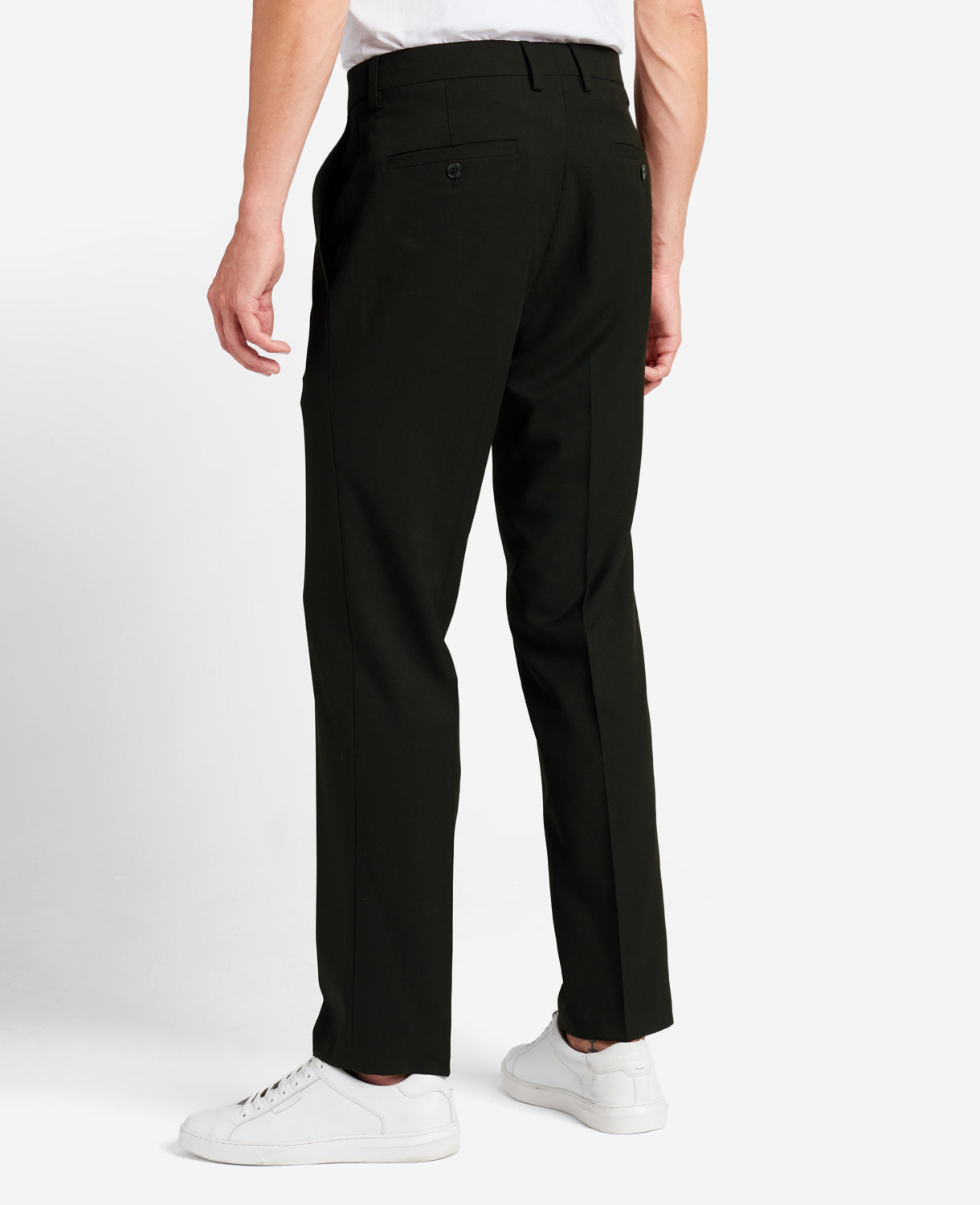 Kenneth Cole Reaction Modern-Fit Micro Check Stretch Trouser pantaloni neri 32/29 elasticizzati