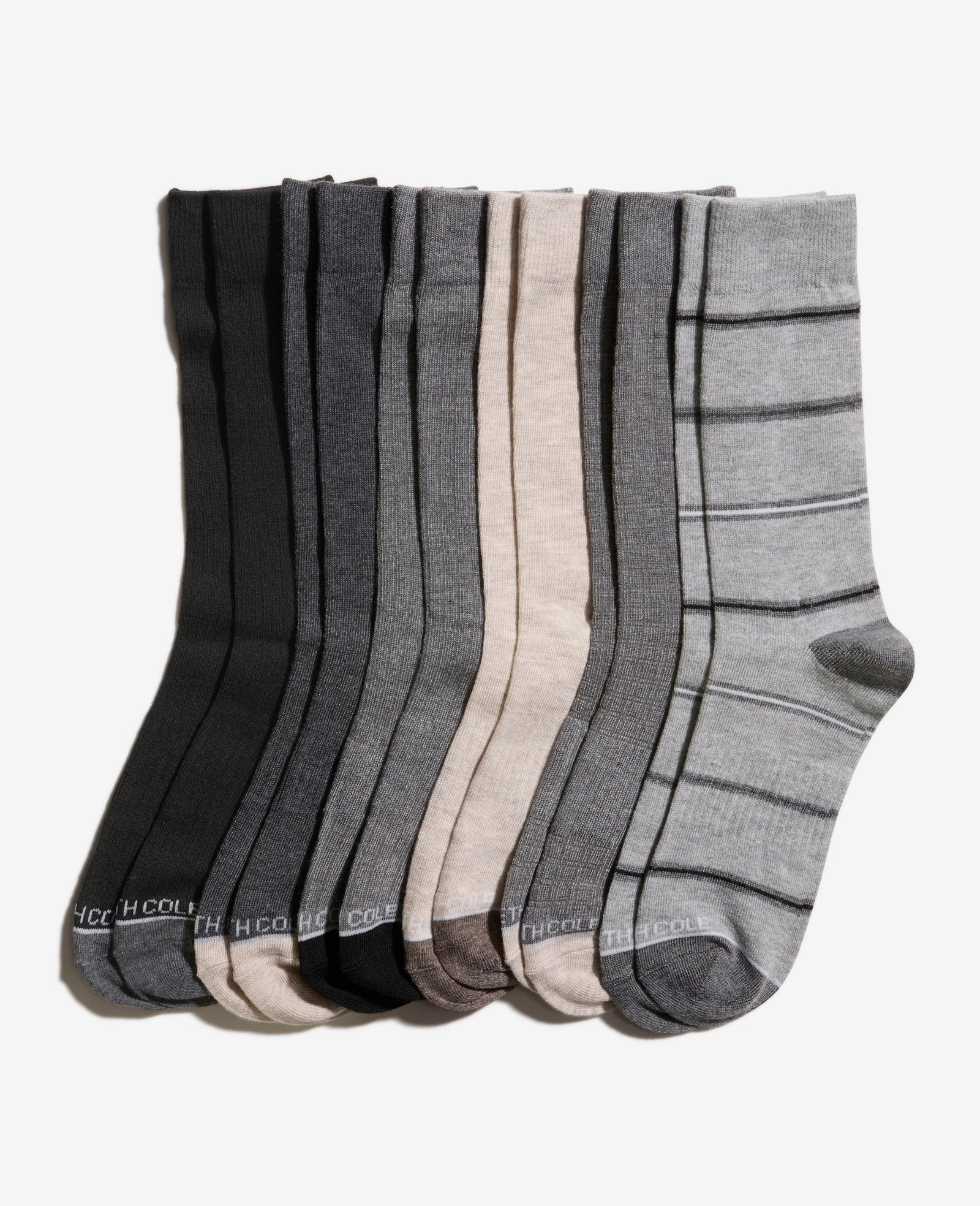 Kenneth Cole Reaction Clothing Stripe Dress Crew Socks 6-Pack calze grigio acciaio 6 paia