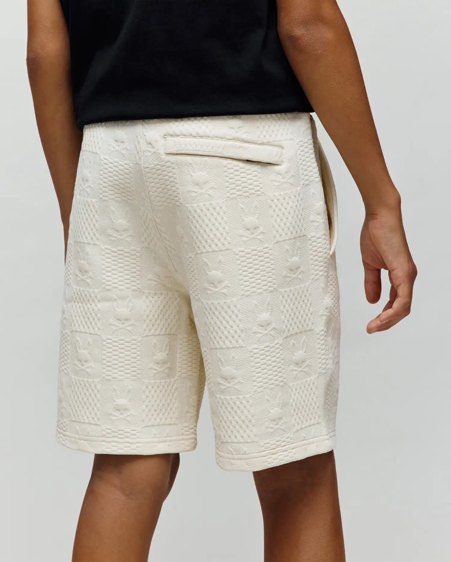 Psycho Bunny Kids Bottoms Dustin Sweatshort KB0900022 pantaloncini beige jacquard
