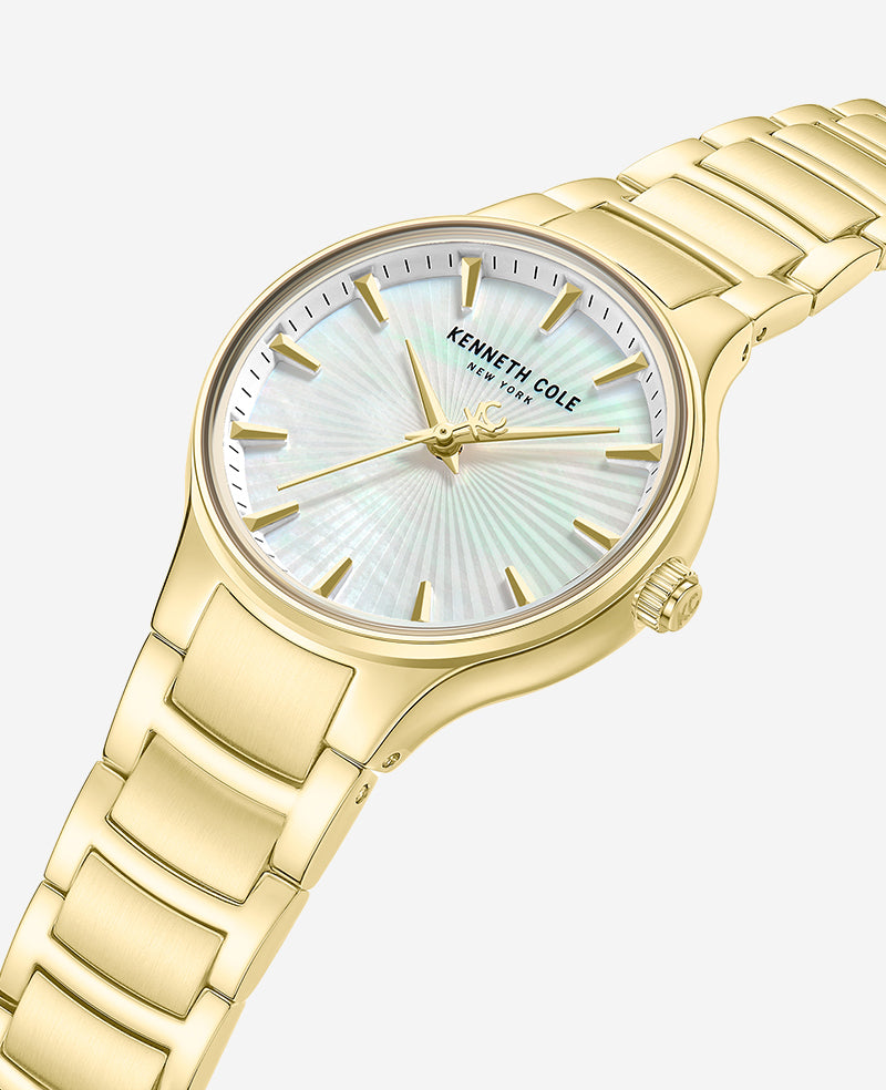 Kenneth Cole Reaction Watches Classic Gold Tone Bracelet Watch orologio dorato