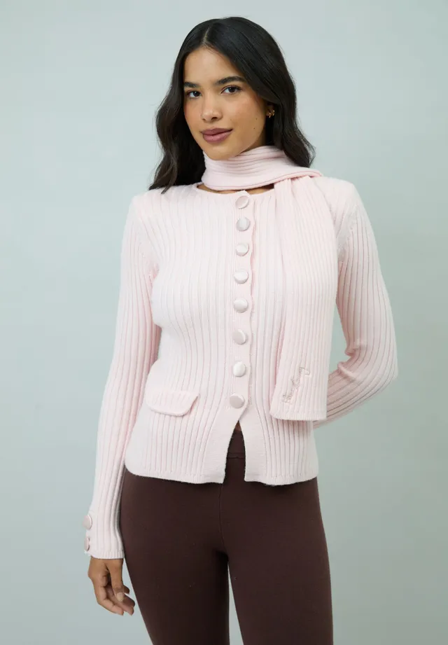 House Of Sunny Women's Knitwear PINK POWER PEGGY cardigan UK 6–18