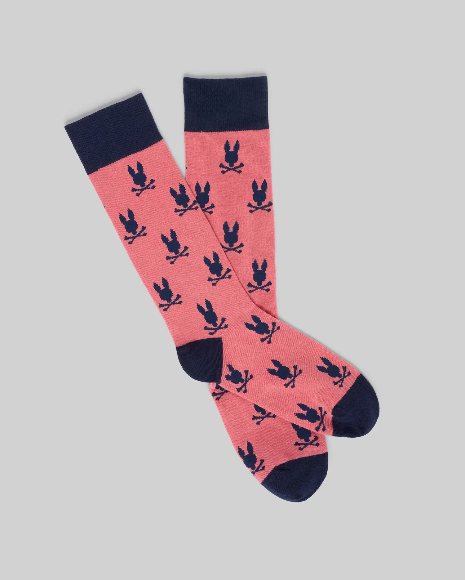 Psycho Bunny Accessories MENS ALL OVER BUNNY DRESS SOCK MO2200022 calze corallo O/S cotone Pima
