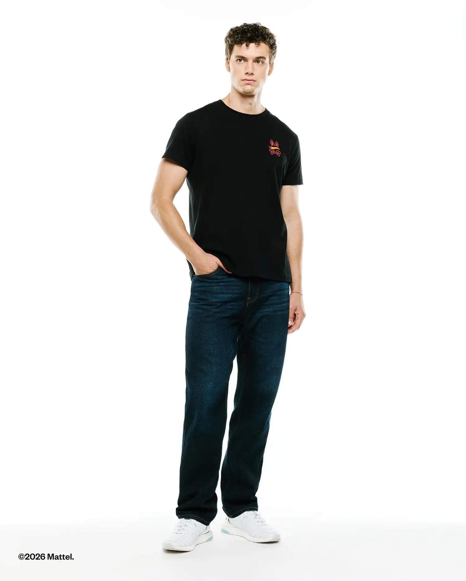 Psycho Bunny Men's Tees Hot Wheels Men's Back Graphic Tee MT0200674 maglietta nera