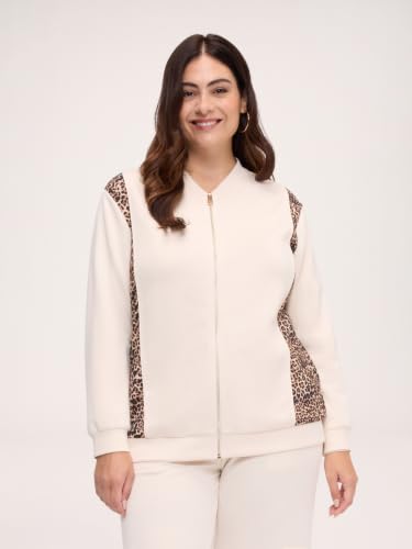 Fiorella Rubino Maglie e felpe Felpa aperta con inserti animalier M Plus