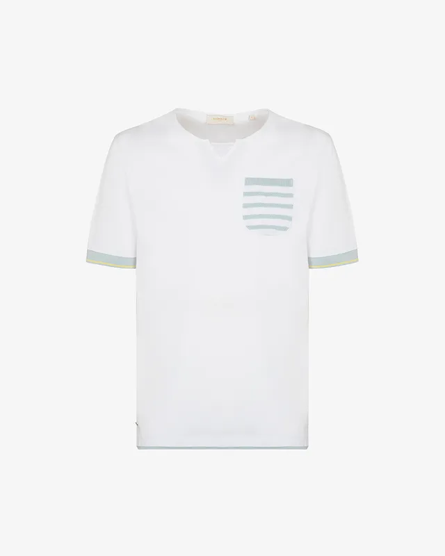 Markup Uomo Maglieria Girocollo jersey con taschino e inserti in maglia girocollo