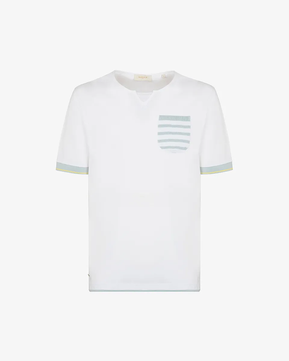 Markup Uomo Maglieria Girocollo jersey con taschino e inserti in maglia girocollo