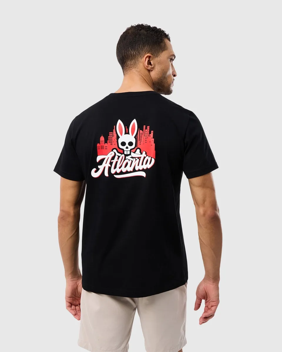 Psycho Bunny Men's Tees Atlanta City B6U966X1PC t-shirt nera