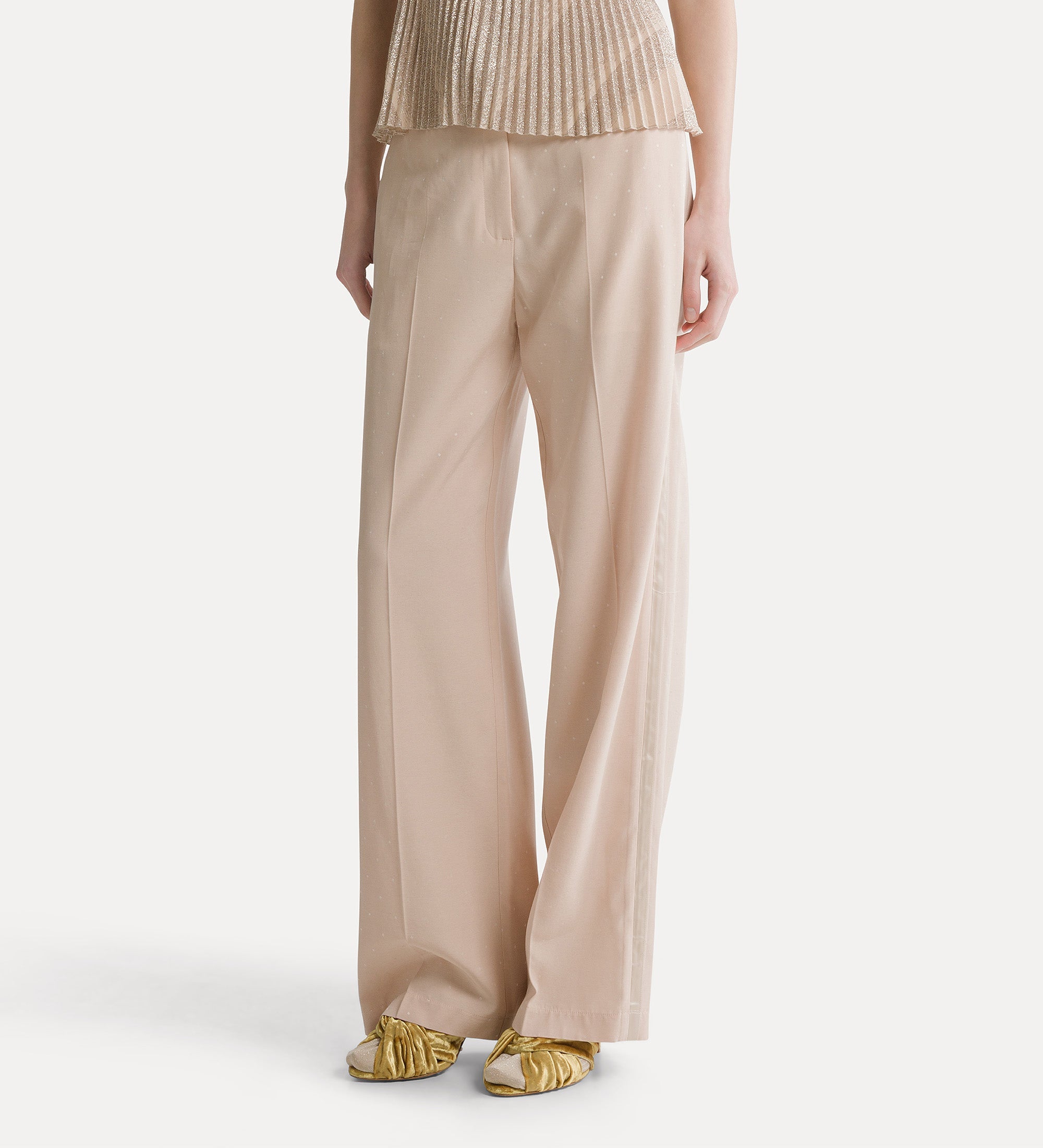 Forte pantaloni pantaloni sartoriali jacquard pois Loto