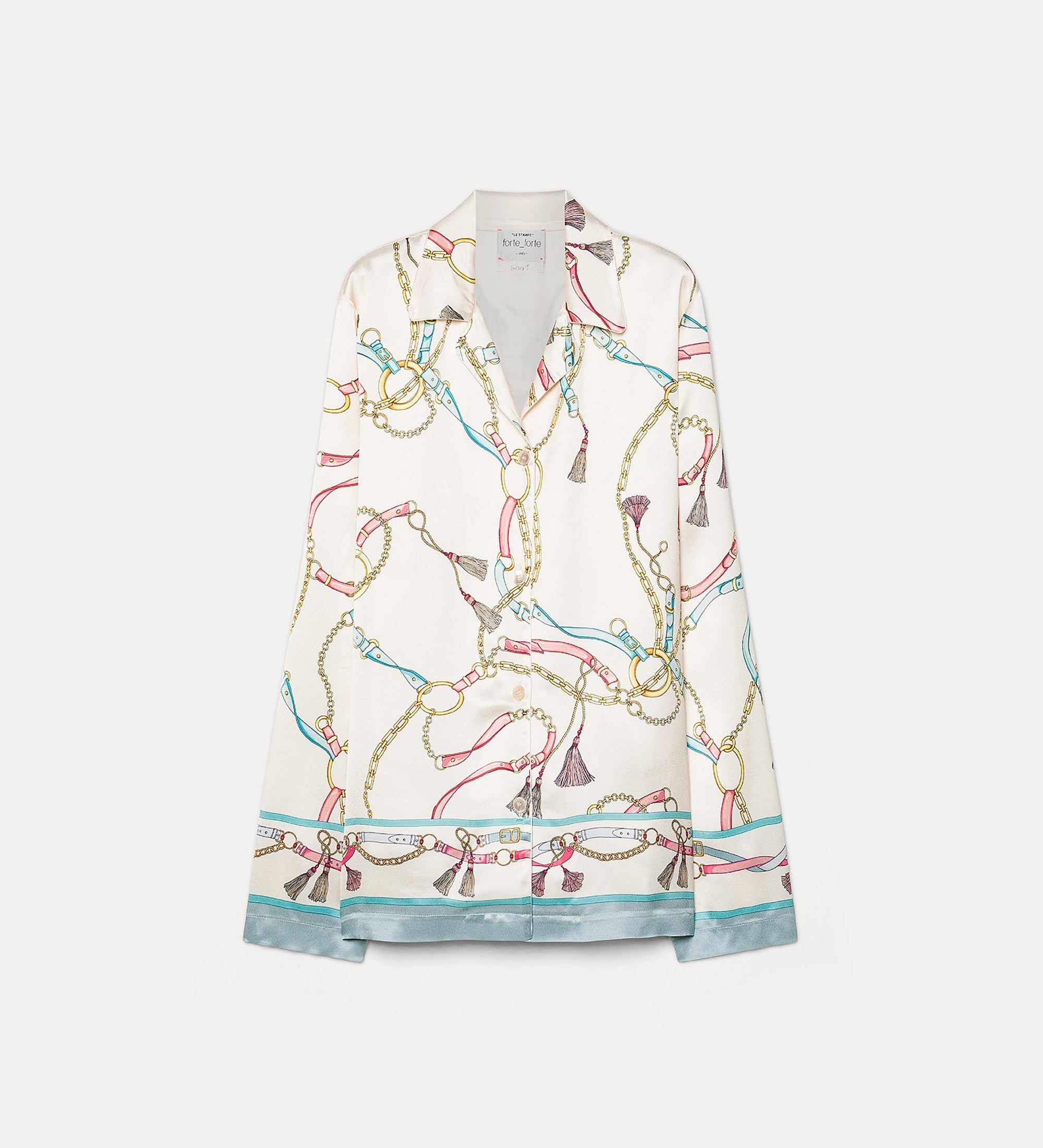 Forte camicie The Crown camicia pyjama in viscosa avorio