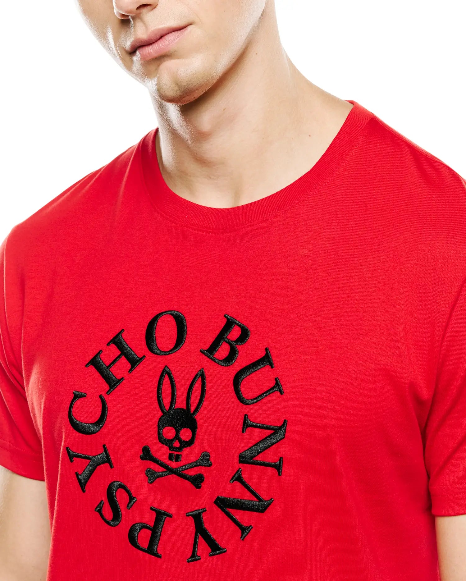 Psycho Bunny Men's Tees MENS VALLANCE GRAPHIC TEE MT0200658 t-shirt rossa in cotone Pima