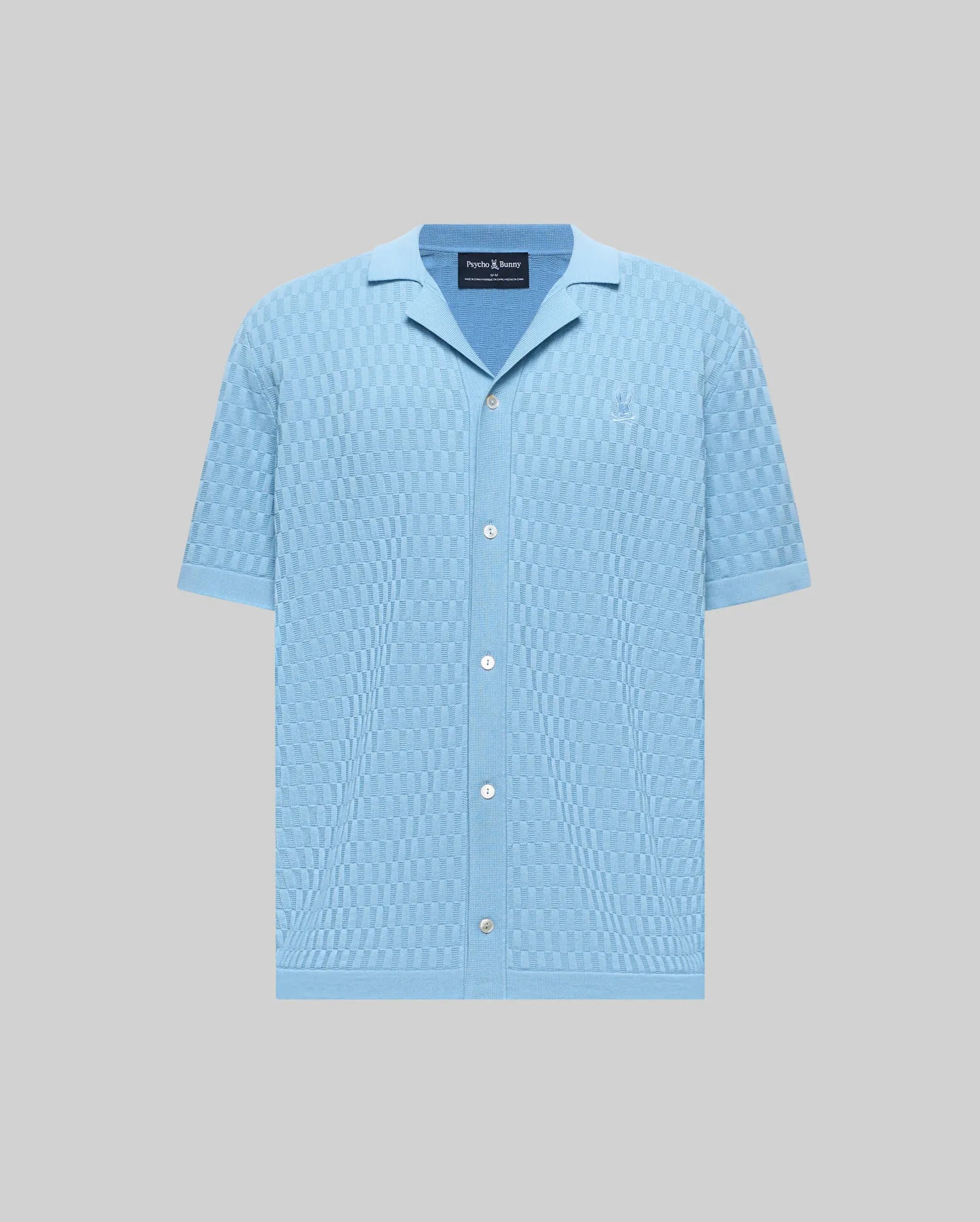 Psycho Bunny Men's Shirts Xandros Knit Shirt MT0300144 camicia Glacier Lake in cotone