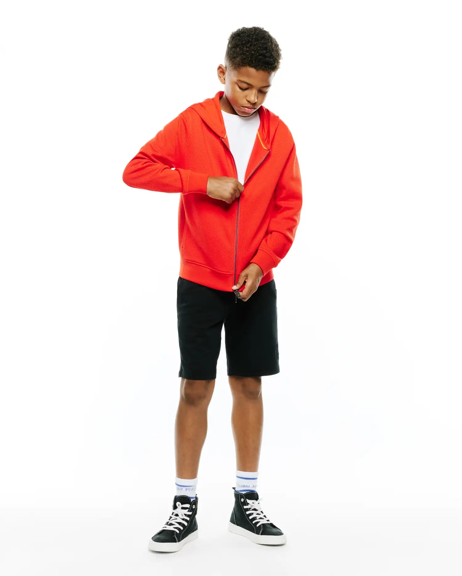Psycho Bunny Kids Sweatshirts & Hoodies KIDS MARC FULL-ZIP HOODIE KT0500082 felpa rossa
