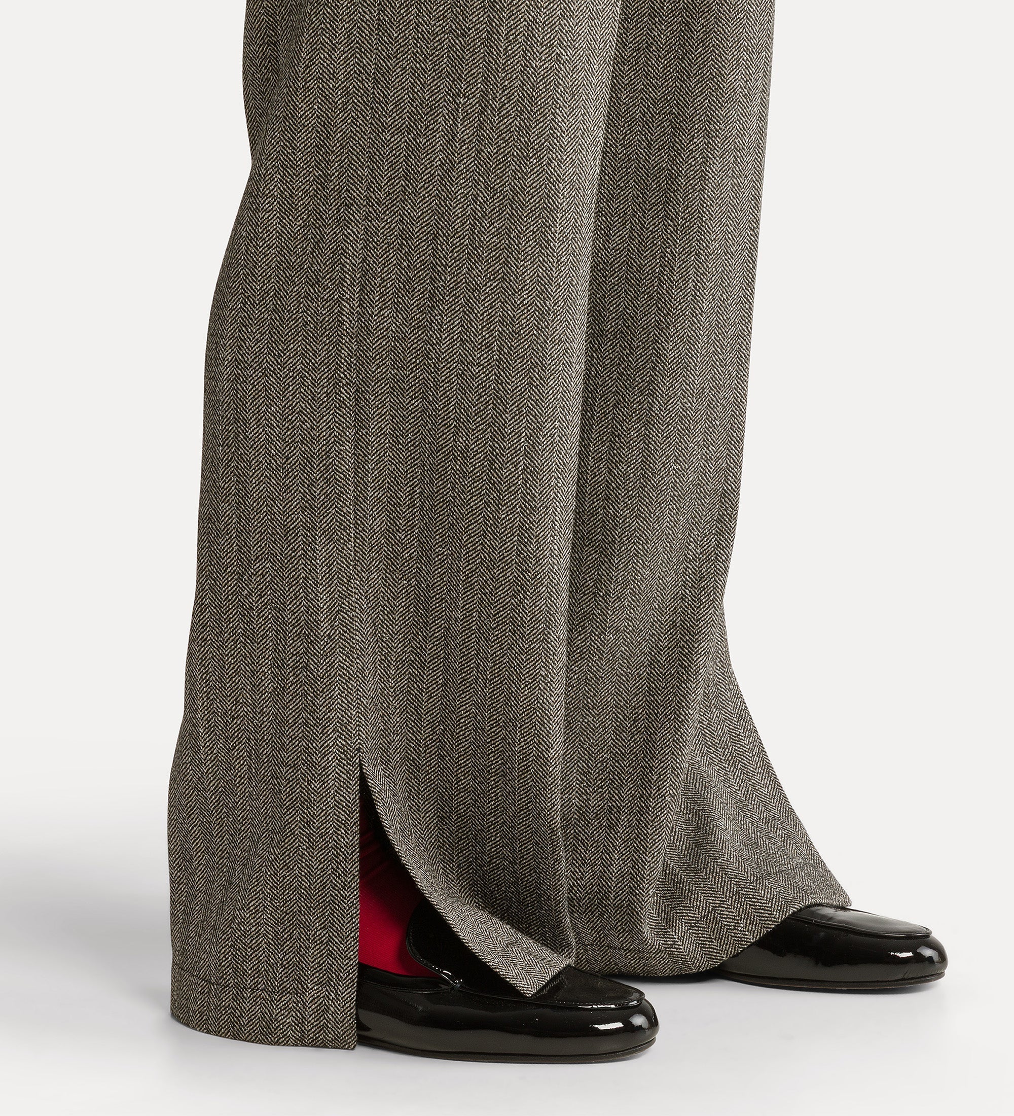 Forte pantaloni chevron jaspé trousers pantaloni nero elasticizzati