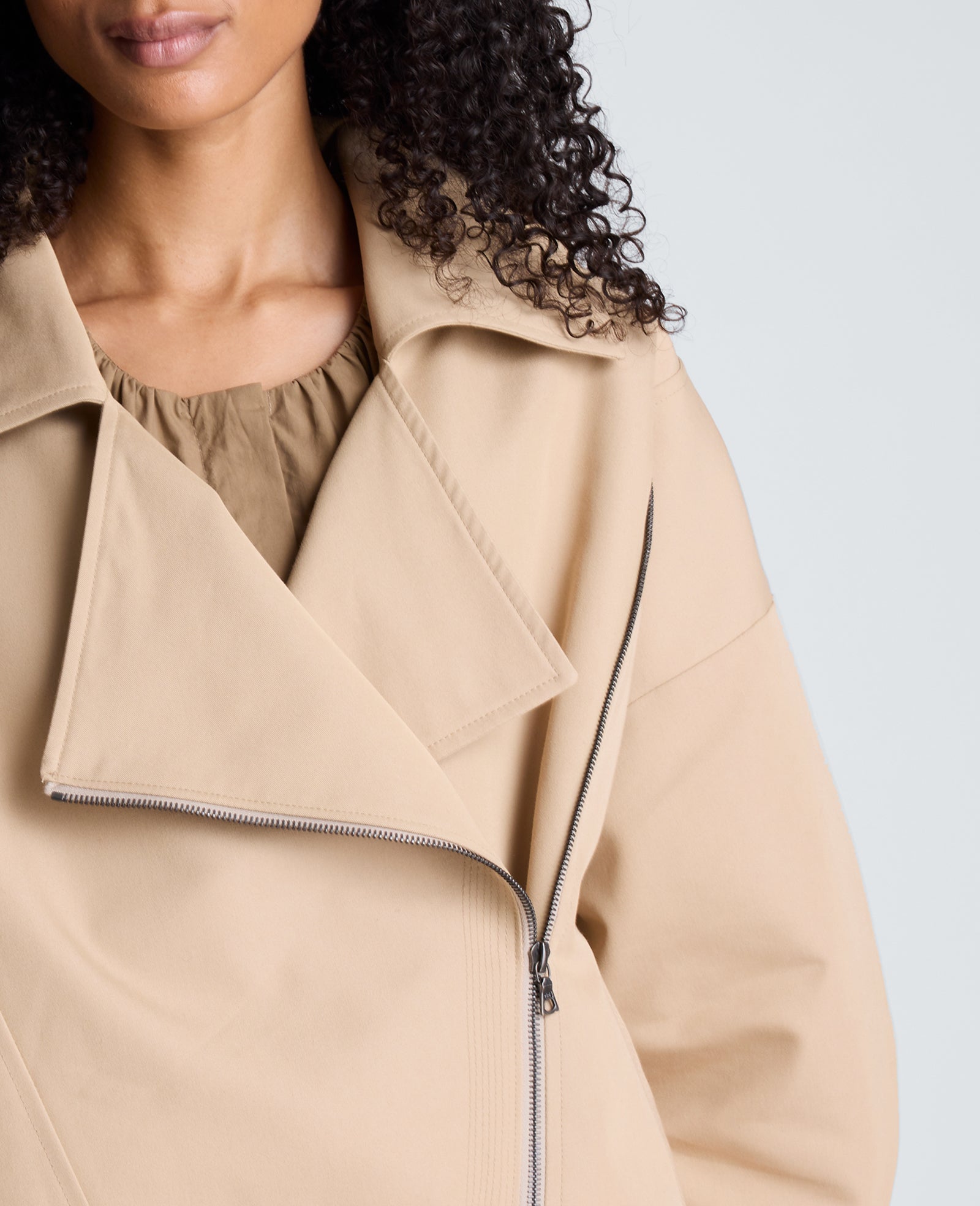 Kenneth Cole Reaction Clothing Boxy Moto Trench trench Farro