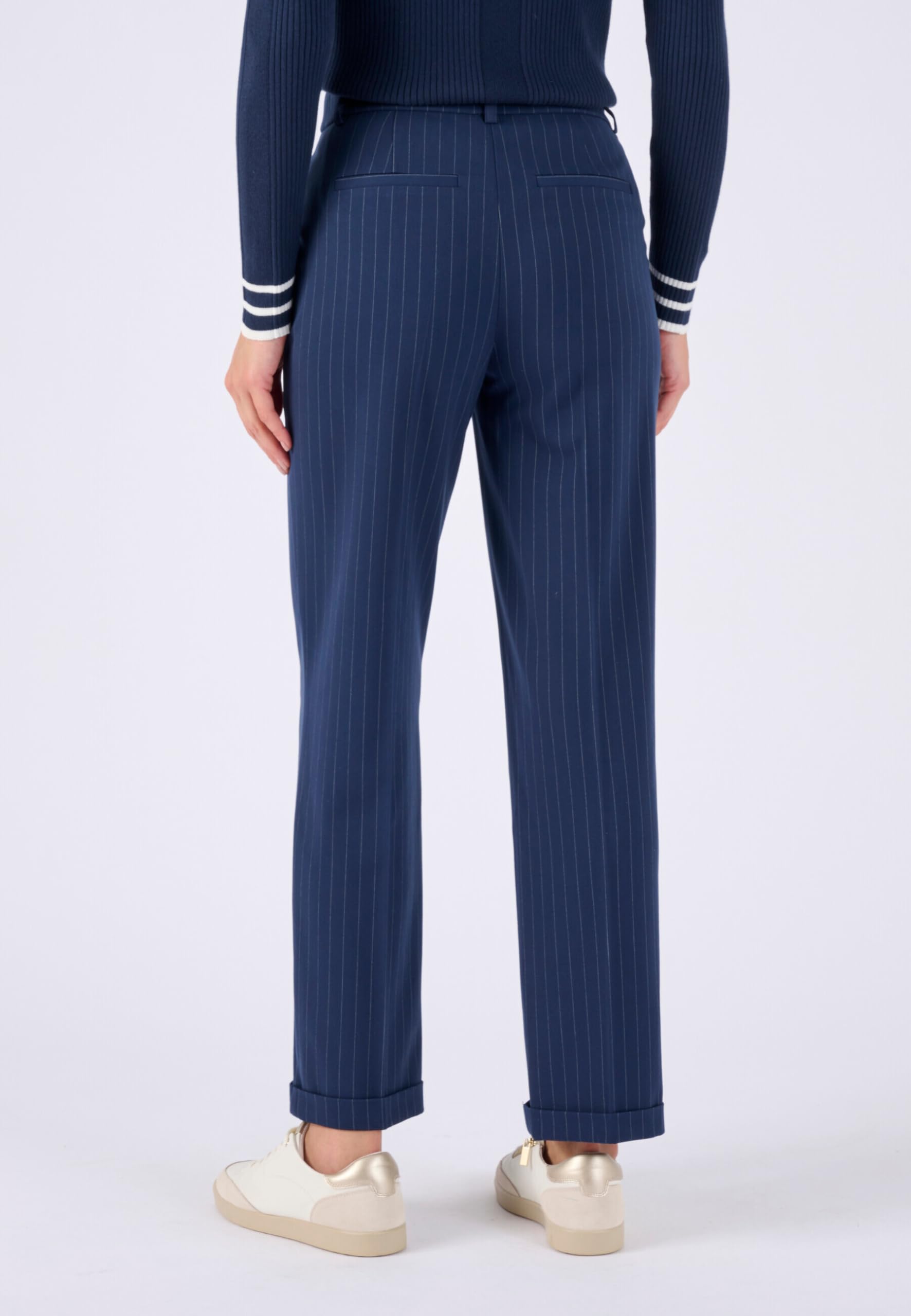 Damart Prêt-à-porter Pantaloni 7/8 Bi-Stretch donna blu marino gamba dritta